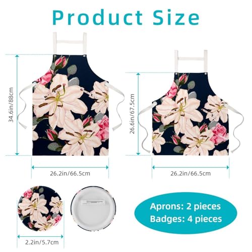 Lot de 2 tabliers de cuisine One Large imprimé fleurs multicolores