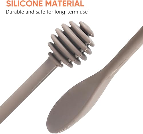 Miniatura 2 de UPKOCH Juego de cucharas mezcladoras de miel de silicona, 2 varillas de mango largo para tarros, melaza, jarabe y alimentos elásticos, 9.84