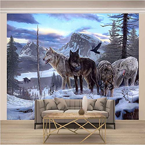 Papier Peint Loup Auto-adhésif 3D Impression HD Grand Format - 3