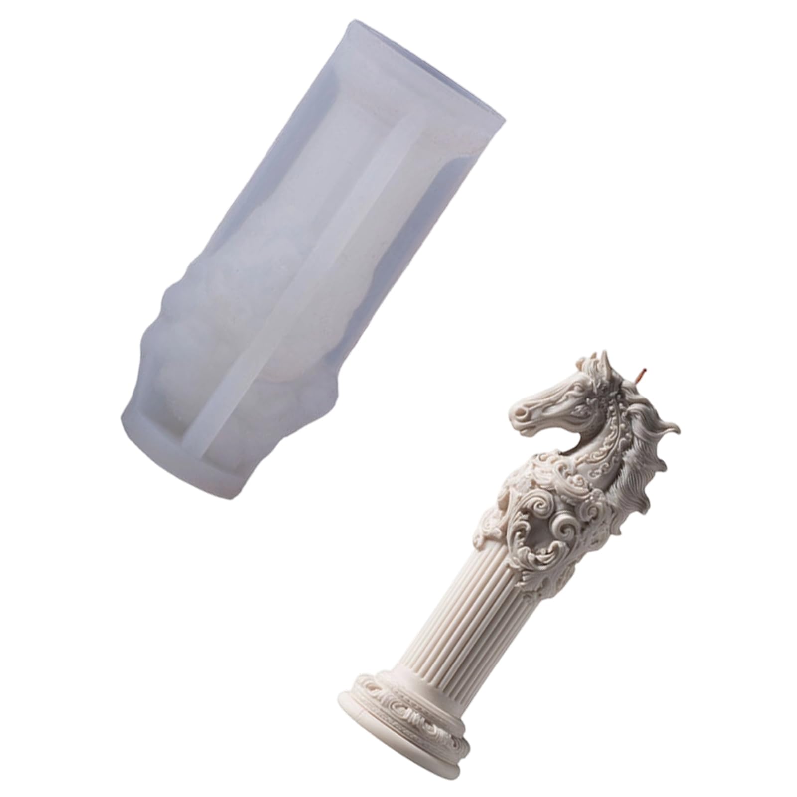 HZBB Handcraft Roman Column Silicone Horse Head Embossed Templates for Aromatherapys Decoration Unique Making