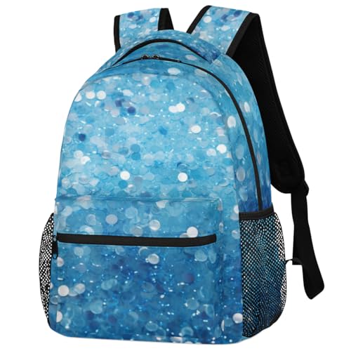 Sac à dos bleu à paillettes confortable pour votre ordinateur