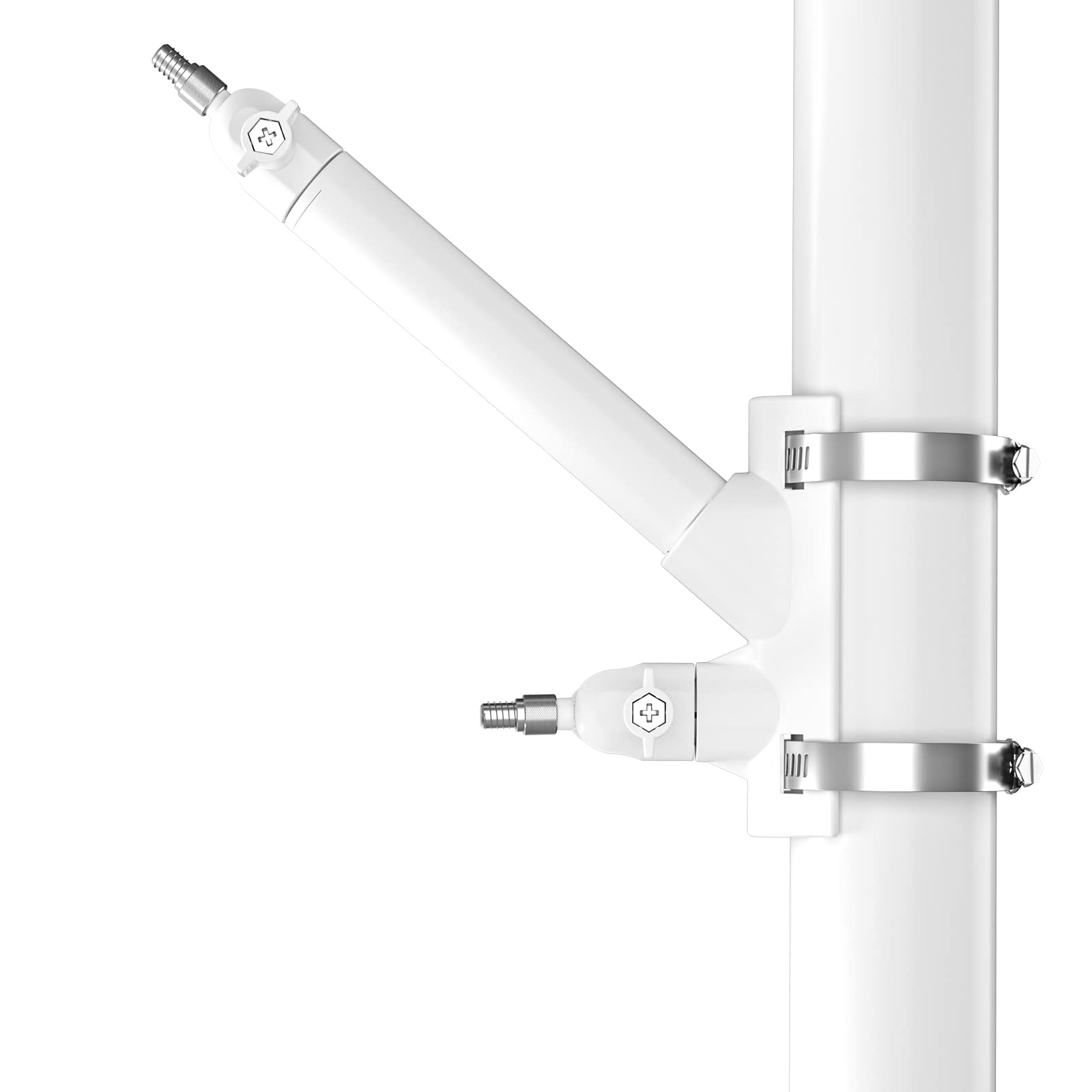 HOLACA Support de Mât 2 en 1 pour Panneau Solaire Arlo, Pro 3, Ultra1&2, Essential, Pro 4, eufyCam - Accessoire de Montage Extérieur (Blanc)