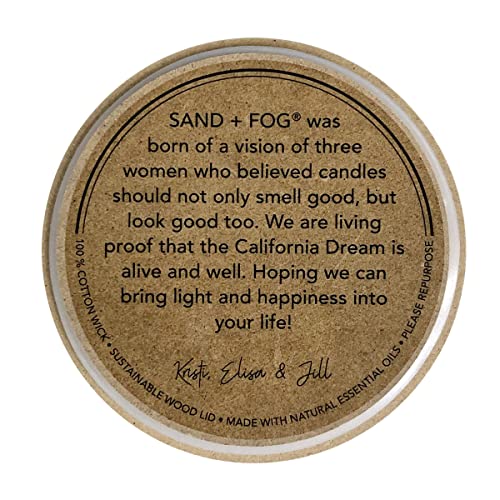 Sand + Fog Scented Candle - Vanilla Sandalwood – Additional Scents And Sizes – 100% Cotton Lead-Free Wick - Luxury Air Freshening Jar Candles - Perfect Home Decor – 12Oz #TOP3