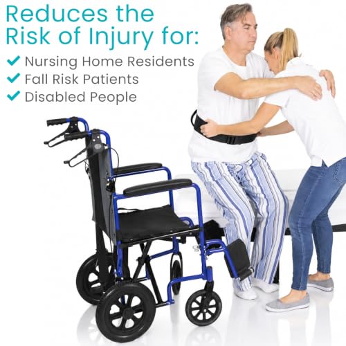 Image of Vive Gait Belt with Handles - Patient Transfer Belt w 7 Padded Handles