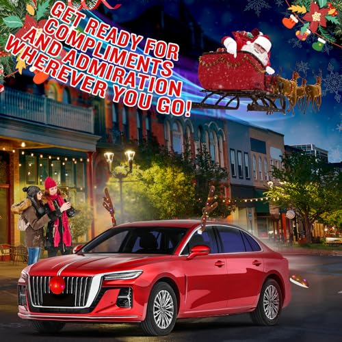 Angooni Charming Christmas Car Decoration, Festive Reindeer Kit, LED Reindeer Christmas Decoration for Car, Nice Gift for Families & Friends, Suitable for Jeeps, Trucks, Golf Carts... by Angooni - Image 6