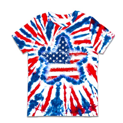 Image of Deerose Kids Striped Shirts Short Sleeve Boy Girls July 4th Patriotic Tee Top 3-14 Years
