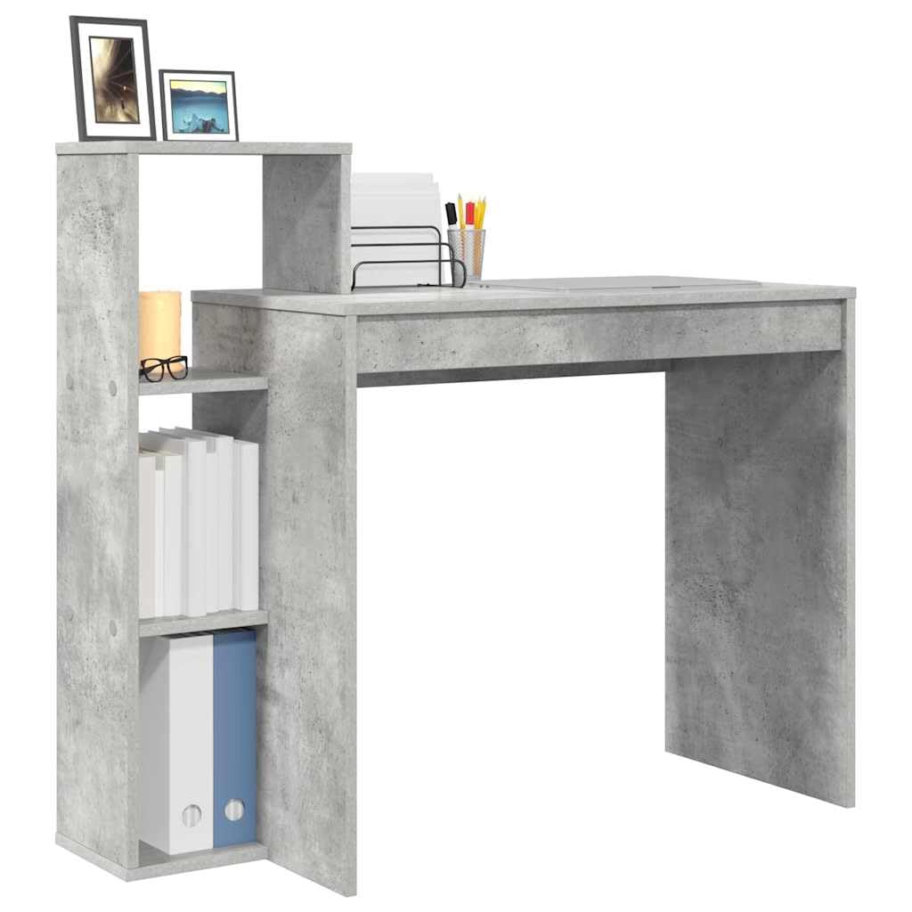 vidaXL Desk Concrete Grey Engineered Wood 100 x 40 x 90 cm