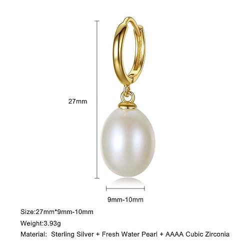 Miniatura 103 de Dainty Sterling Silver Hoop Dangle Earrings for Women, OUXi 18K Gold Plated Huggie Drop Earrings with Cubic Zirconia, Moon Star Small Hoop Earring