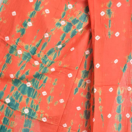 Image of Women's Pure Cotton Multi-Colored Traditional Authentic Tie Dye with Bandhej Bandhani Dupatta Chunni
