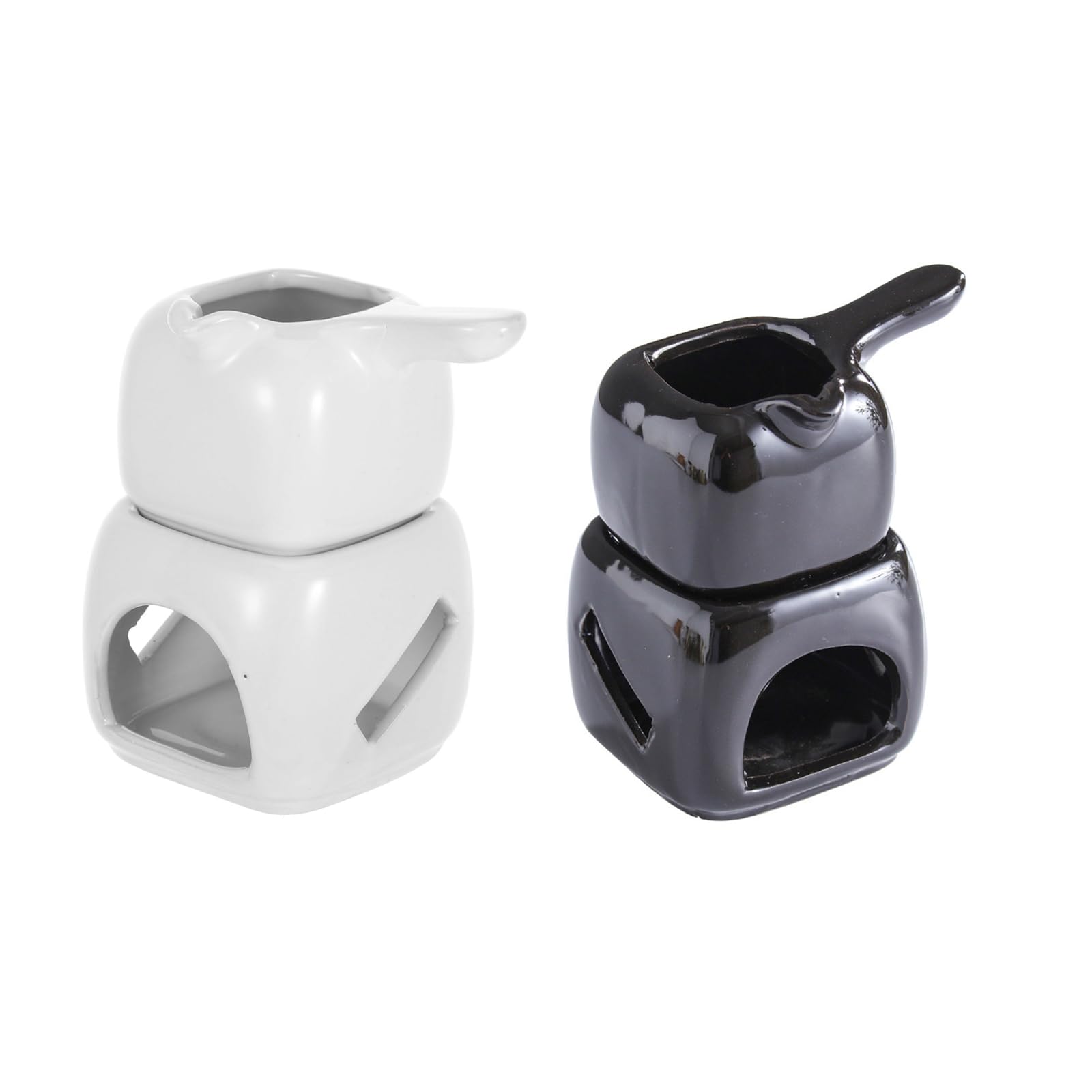 kominek do aromaterapii, Kompaktowe aromaterapie Szybkie roztapianie czekolady i podgrzewanie masła Trwałość Konstrukcja ceramiczna(Black)