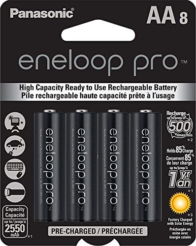 Panasonic K-KJ17KHCA4A Advanced Individual Cell Battery Charger Pack with 4 AA eneloop pro High Capacity Ni-MH Rechargeable Batteries (Renewed)