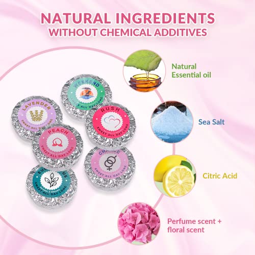 Shower Steamers, 6 Pack Mini Shower Bombs Gift Set: Eucalyptus, Lavender, Peach & 3 Popular Perfume Scents With Organic Natural Essential Oils For Relaxing Stress, Gift For Mother's Day #TOP4