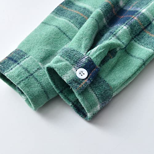 Toddler Boys Girls Shirt Coat Jacket Plaid Long Sleeve Kids Turn Down Collar Button Tops Clothes for Girls 10 to 123