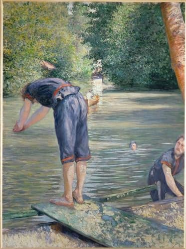 Art Murale Impression haut de gamme des Baigneurs de Caillebotte en grand format 60x90