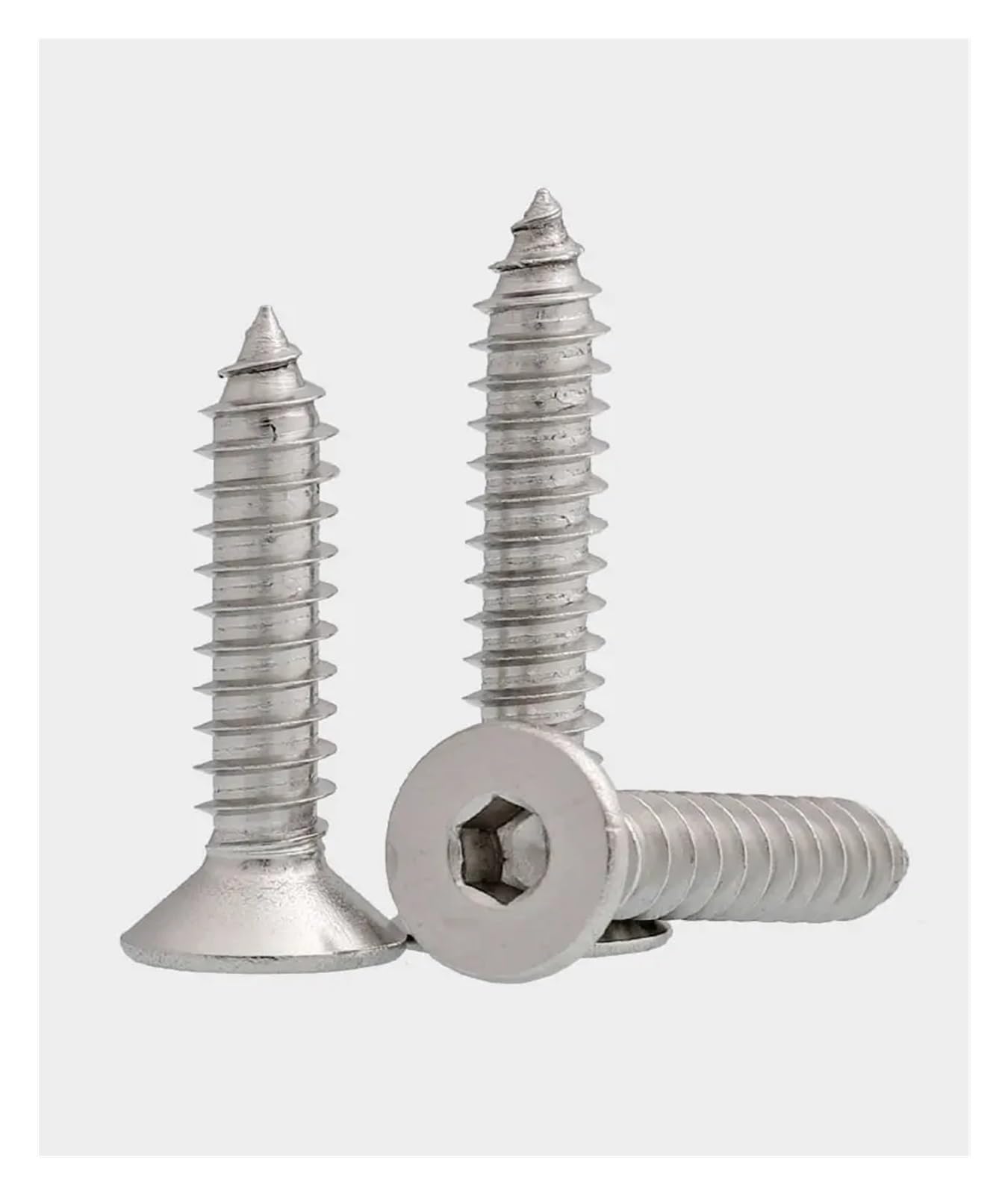 Tornillos Tornillos autorroscantes Tornillo de ace Tornillos autorroscantes de cabeza avellanada hexagonal plana de acero inoxidable 304 M3 M4 M5 M6 M8 6 8 10 20 30 40 50 mm de longitud(M5x16mm 20pcs)