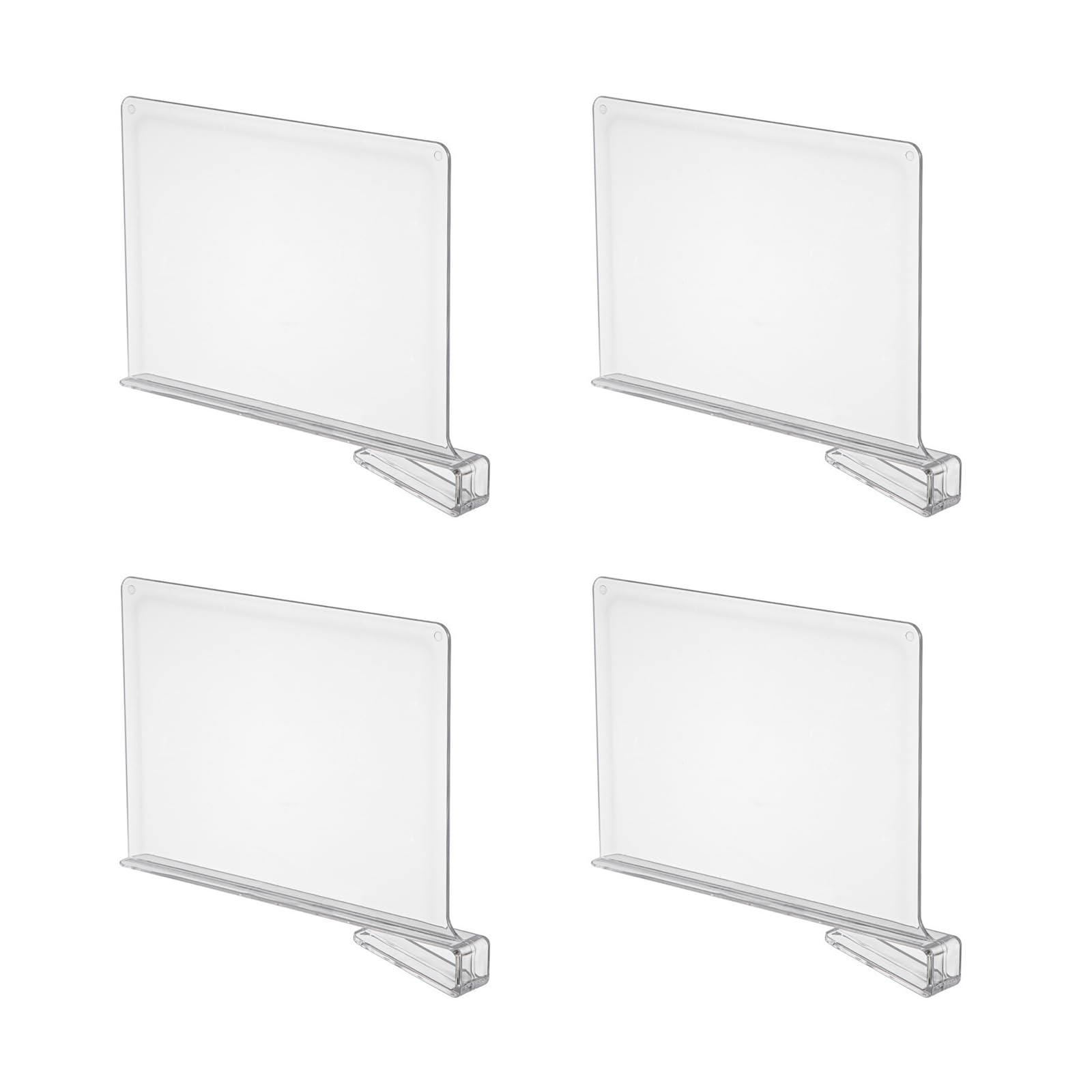 Elnwnnkc 4PCS Clear Wardrobe Partition Board Multipurpose Shelf Divider for Closets Space Saving Book File Organizers Componentized Shelf Dividers