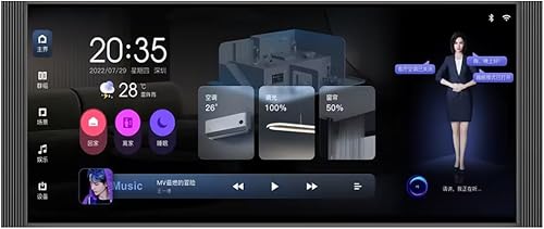 Panel de control inteligente para el hogar, atenuador de 12 pulgadas y reproductor de música de fondo, interruptor temporizador de control de