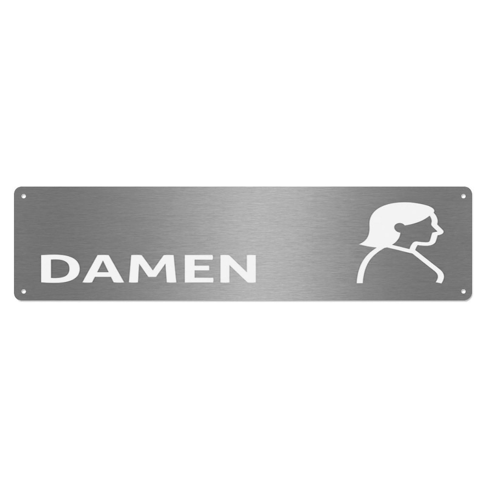 Brushed Professional Office Lavatory Toilet(WC) Door Metal Tin Skinny Sign Plaque Wall Decor for Cafe, Club Bar, Office, Home Garden Metal Poster 4x16Inch