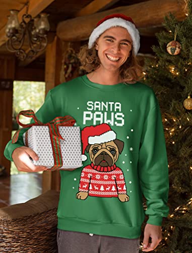 Tstars Santa Paws Sweatshirt Men Pug Christmas Sweater Style Ugly Xmas Sweatshirts3