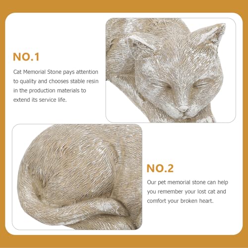 Ornement de jardin pour tombe de chat et statue commémorative résine