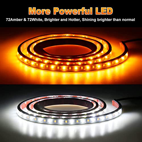 SOCAL-LED LIGHTING Truck LED Running Board Light DRL Side Kick Switchback Strips 60" (150cm) 12V Sequential Flashing Turn Signal Lights, Dual-Color Amber White, Pack of 2 by SOCAL-LED LIGHTING - Used condition - Image 9