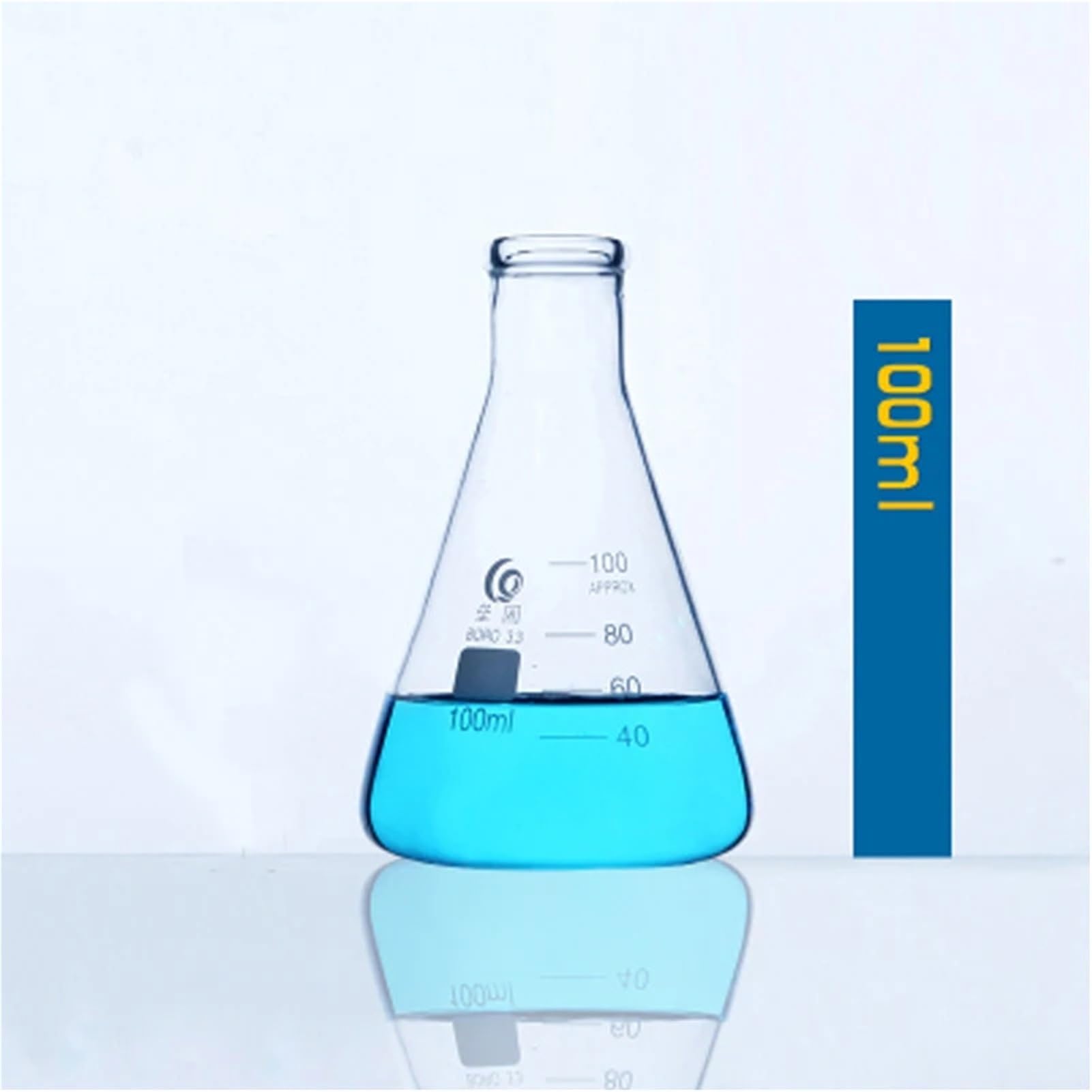 1 Juego de matraz de Vidrio cónico, matraz Erlenmeyer de Vidrio de borosilicato, Botella Triangular, Laboratorio de Resistencia