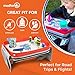 Kids E-Z Travel Lap Desk Tray by modFamily - Universal Fit for Car Seat, Stroller & Airplane - Organized Access to Drawing, Snacks, and Activities. Includes Bonus Printable Travel Games - (Red)