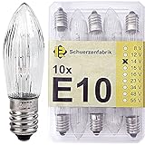 10er Pack Topkerzen / Riffelkerzen : Glaskörper klar, Lichtfarbe : warmweiss, Birne 3Watt, 14Volt, für innen und außen geeignet. Sicher verpackt in einer Kunststoff-Box