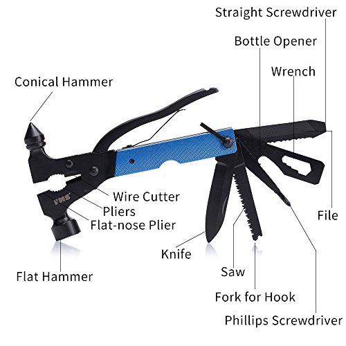 image for FMS Stainless Steel Multi Tool, Portable Multi-functional Hammer Kit w