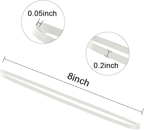 Miniatura 3 de AMUU AMUU - Juego de 50 bandas de goma grandes blancas para papelera de suministros de oficina, carpetas de archivos, caja de arena para gatos,