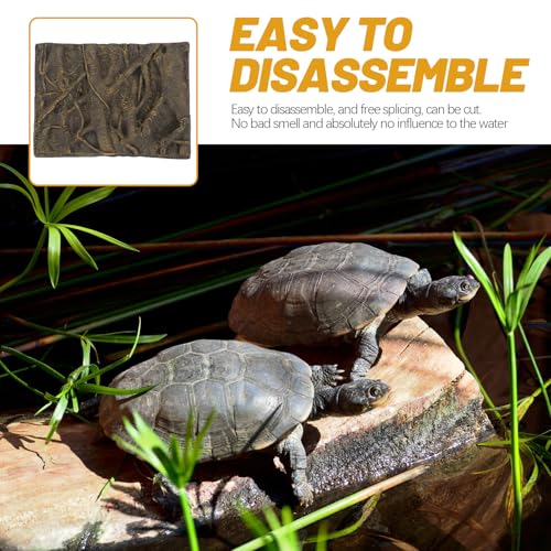 POPETPOP 3D Aquarium Background Board Bamboo Root Decor for Fish Tank Turtle Terrarium 9.2X6.9 Inch Foam Aquarium Background Plate by POPETPOP - Image 6