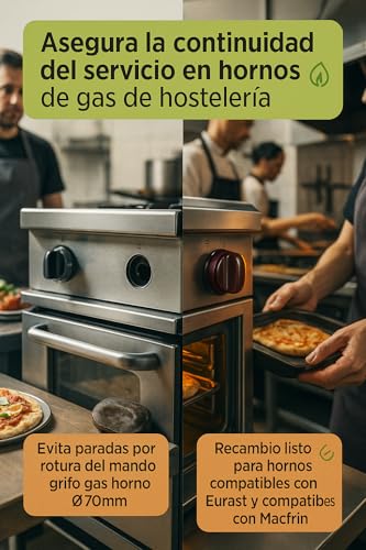 Mando de gas para cocina industrial con eje de Ø8mm y referencia 97AP05143 7