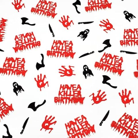 Glitter Have a Killer Birthday Confetti, Halloween Birthday Party Decorations, Murder Mystery Birthday Party Scary Horror Birthday Party Decorations(100pcs) Cover