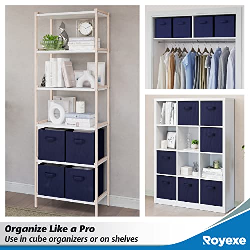 Cube Storage Baskets For Organizing - 11 Inch - Set Of 8 Heavy-Duty Storage Cubes For Storage And Organization. Makes The Perfect Bins For Cubby Storage Boxes Or Cube Storage Organizer (Navy) #TOP2