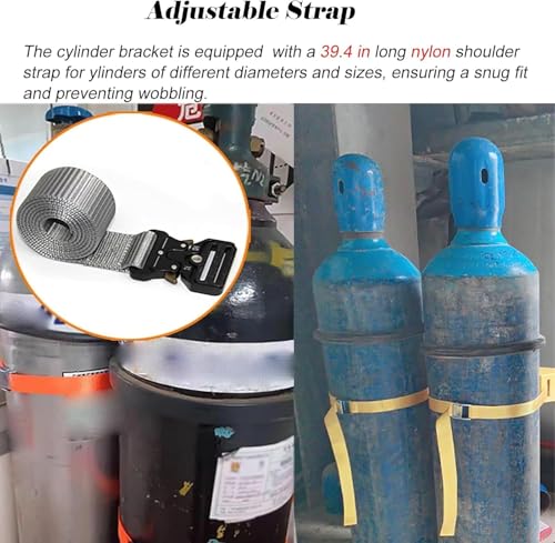 Support de bouteille de gaz noir de 9,4 pouces avec sangles réglables pour urgences, lot de 6 - 4