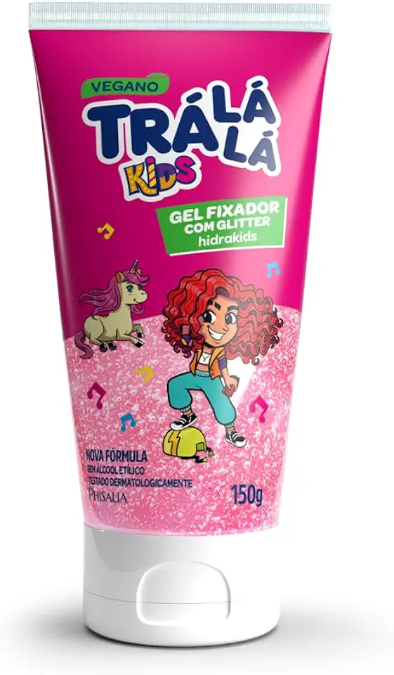 Trá Lá Lá Gel Condicionante Com Glitter Personagem Kids Rosa 150 G