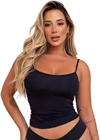 Regata Básica Segunda Pele Não Marca Blusa Feminina Lisa Camisete Casual Thais