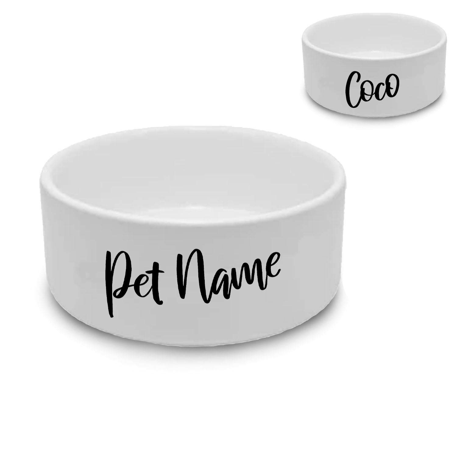 Personalised Small Pet Bowl with Slanted Name, Personalise with Any Name for Any Pet