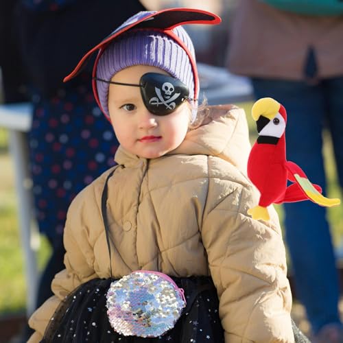 JOINPAYA Adjustable Plush Parrot on Shoulder Kids Pirate Costume Accessory Stuffed Animal Toy for Halloween Party Role Play - Image 4