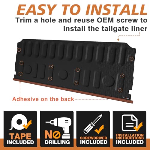 Image of TripleAliners Truck Mat Compatible with 2022-2026 Ford Maverick & Hybrid Model Tailgate Accessories, Tailgate Mat Custom Fit All Weather Protection Pickup Liner, Won't Fit Drop-in Liners