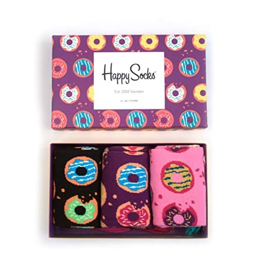 SMU | 3-pack bunte Socken | Donut Gift Box