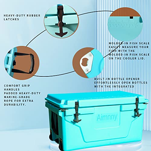 Cimcame 65Qt Hard Cooler Rotomolded Ice Chest With Wheels&Heavy Duty Handle Portable Insulated Cooler Box For Outdoor Camping Picnic Fishing #TOP4