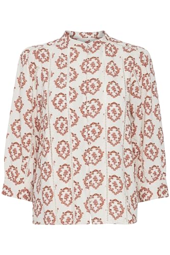 Atelier Rêve IRSEEMA SH Damen Longsleeve Shirt Stehkragen 100% Viskose Loose fit, Größe:40, Farbe:Flower Rings SO24 (202687)