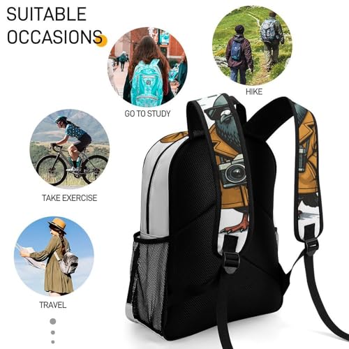 Spijoniro-Golliniro Merch Large Travel Backpack Italian-Brainrot Meme Waterproof Lightweight Daypack White 44x32x19cm4