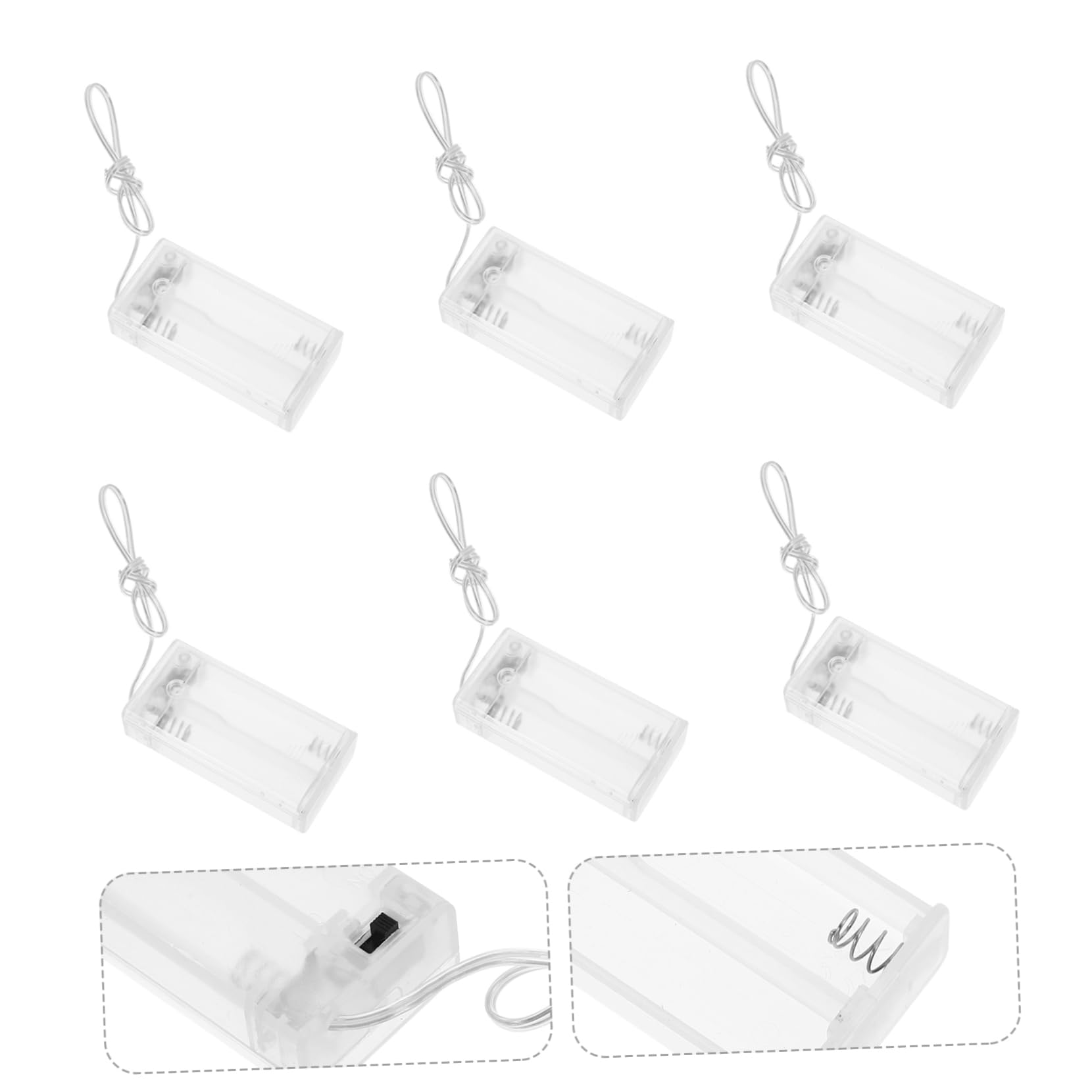 2 Sätze Aa Batteriehalterung Mit Schalter Transparentes Kunststoffgehäuse Für Lichterketten Robuste Und Langlebige Batteriebox Für Verwendung Ersatzbatteriehalter Für 10 Stück * 2