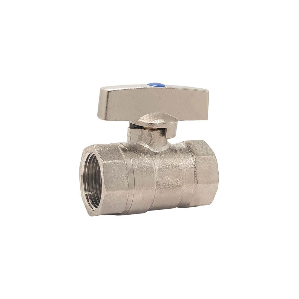 Válvula de bola de latón niquelado NPT 1-1/4 de paso total para control de fluidos