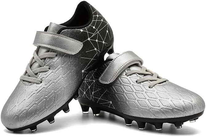 Kids Soccer Cleats Boys Girls Athletic Firm Ground Outdoor Football Shoes Training Running Sneakers for Little/Big Kid