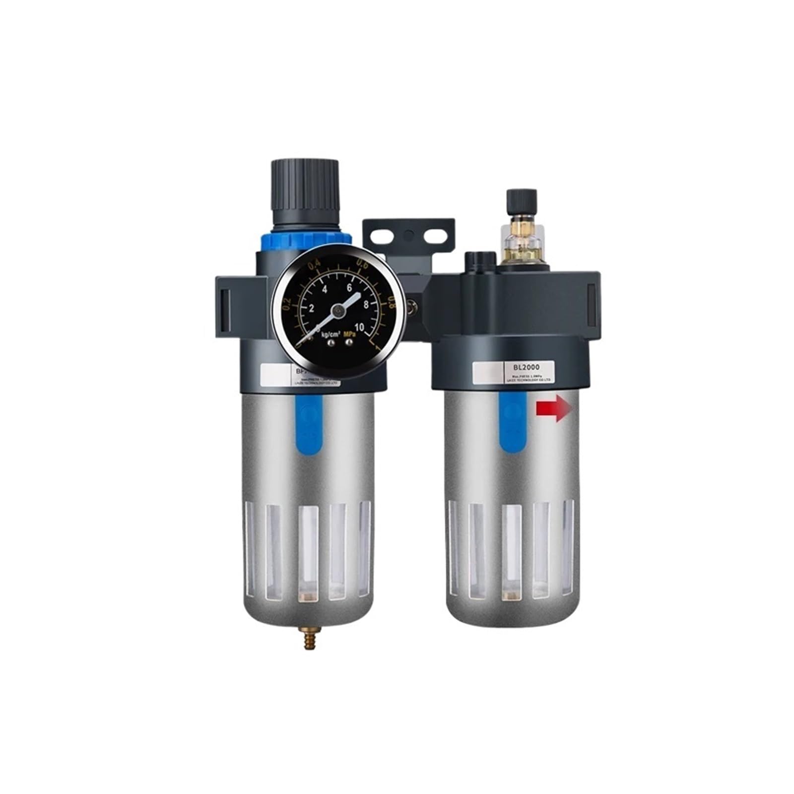 AYNRJKKX AFC2000 Pneumatic PC 8mm Air Source Treatment Device Oil-Water Separator Processor Filter Lubricator Compressor Pressure Regulator(BFC4000)