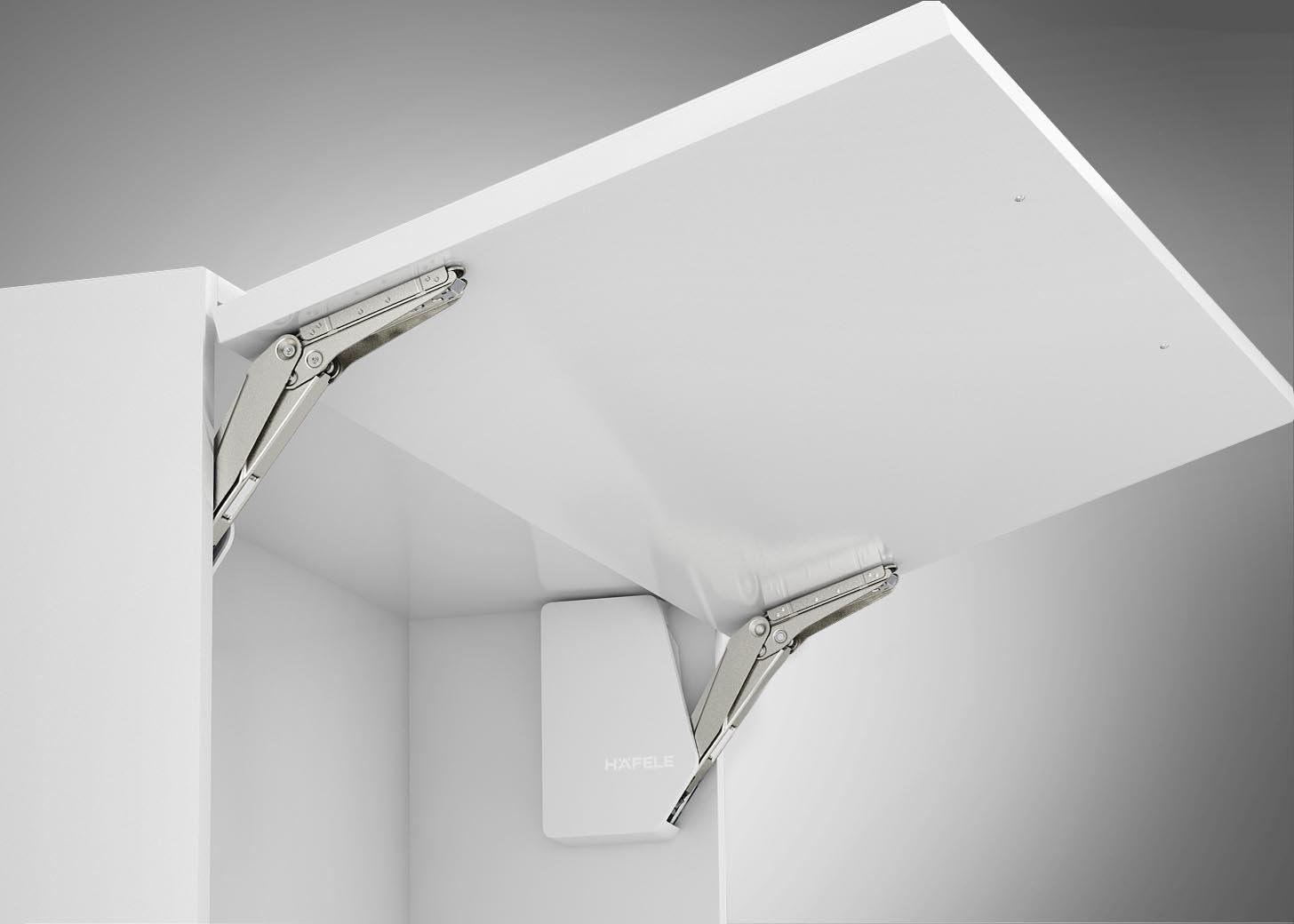 Gedotec® - Staffa di montaggio a lamella, 3,15 per un pezzo pieghevole in legno, vetro o con telaio in alluminio, modello a 0,6-4,6 kg, peso Korpushöhe 350-650 mm, set completo con tappi di copertura, colore: Bianco
