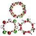 HEIDKRUEGER 3pcs Christmas Jingle Bell Bracelets Xmas Multi Color Stretch Beaded Charm Bracelet Gift Jewelry Christmas Stocking Stuffers Holiday Party Favors For Women Girls Kids